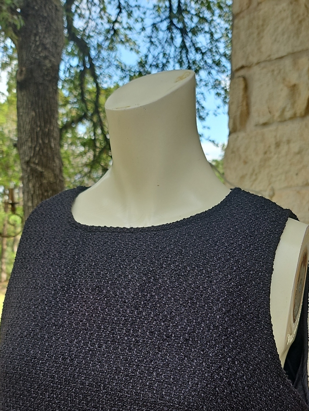 Tuckernuck Style Black Tweed Jackie Mini Dress Gold Lion Head Buttons Small - Picture 4 of 10